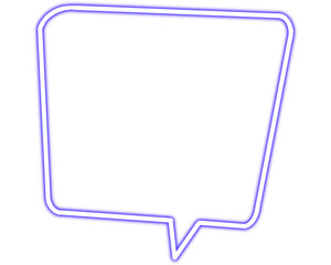 Retro blue neon Speech Bubble line, neon text bar  Png Clipart