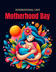Safe motherhood day social media template 