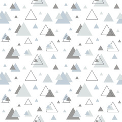 Abstract nordic triangle seamless pattern design in pastel colors, for decoration interior,print posters, wrapping paper in modern scandinavian style in vector.Pattern on changeable white background.