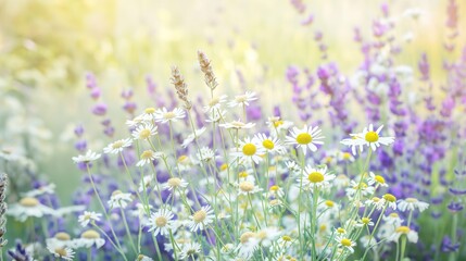 Obraz na płótnie Canvas lavender chamomile fields