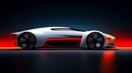 A conceptual sports car with a lightweight aerodynamic frame and electric propulsion - obrazy, fototapety, plakaty