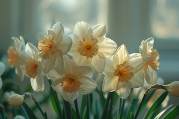 Naklejka premium Bright Daffodils Announcing Spring's Arrival