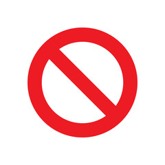 Red block, forbidden, stop vector icon