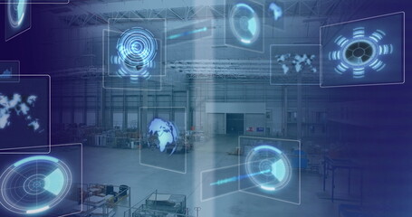 Image of data processing with scope scanning over warehouse