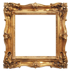 Ornate golden baroque square vintage frame - obrazy, fototapety, plakaty