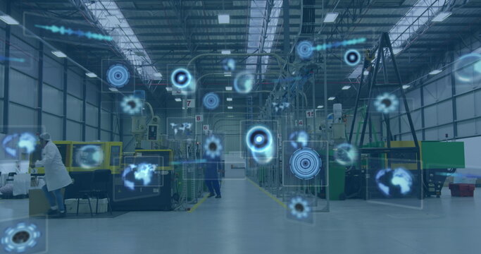 Image of data processing with scope scanning over diverse workers in warehouse