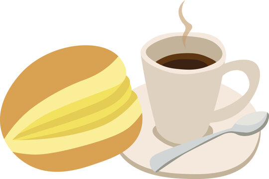 coffee cup, bread, breakfast, food, drink clip art preview