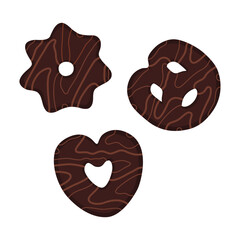 Gingerbread cookies on white background vector illustration