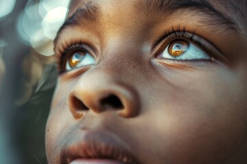 Close Up of Child With Blue Eyes