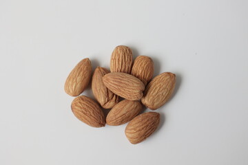 almonds on wooden background