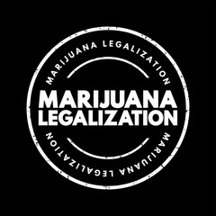 Marijuana Legalization text stamp, concept background
