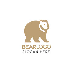 Simplistic Bear Logo Design in Brown on a Clean White Background