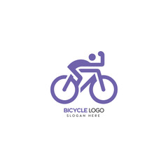 Vibrant Purple Bicycle Logo Design for Cycling Brand or Event