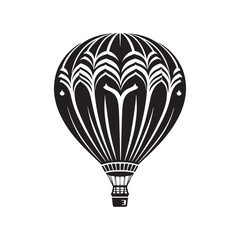Obraz premium Hot Air Balloon Vector Silhouette: A Whimsical Silhouette Capturing the Freedom of Hot Air Balloons in Vector Form. Hot Air Balloon Black Illustration.