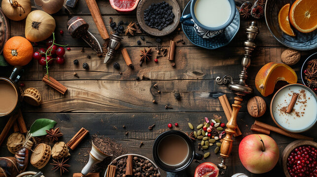 tobacco hookah charcoal cinnamon cup top view