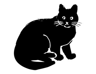 Vector isolated cat silhouette, logo, print, decorative sticker
