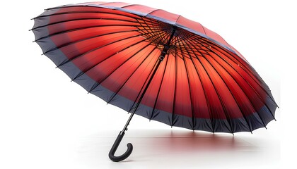 Black umbrella isolated on white background. Red umbrella white background. Umbrella against rain protection