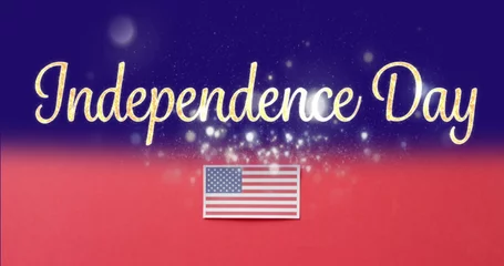 Deurstickers Centraal-Amerika  Image of 4th of july independence day text over flag of united states of america