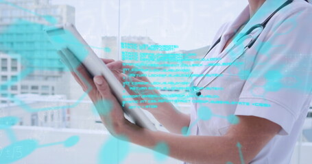 Digital science merges with healthcare in a global network concept.