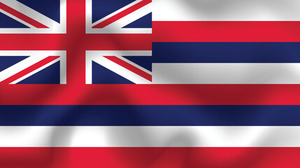 Flat Illustration of Hawaii state flag. Hawaii state flag design. Hawaii wave flag.
