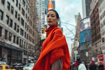Fototapeta premium Woman With Dreadlocks on City Street