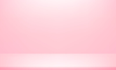 Empty pastel Pink studio room background. Abstract studio room platform design. Use for product display presentation, cosmetic display mockup, showcase, media banner, etc. Vector illustration.