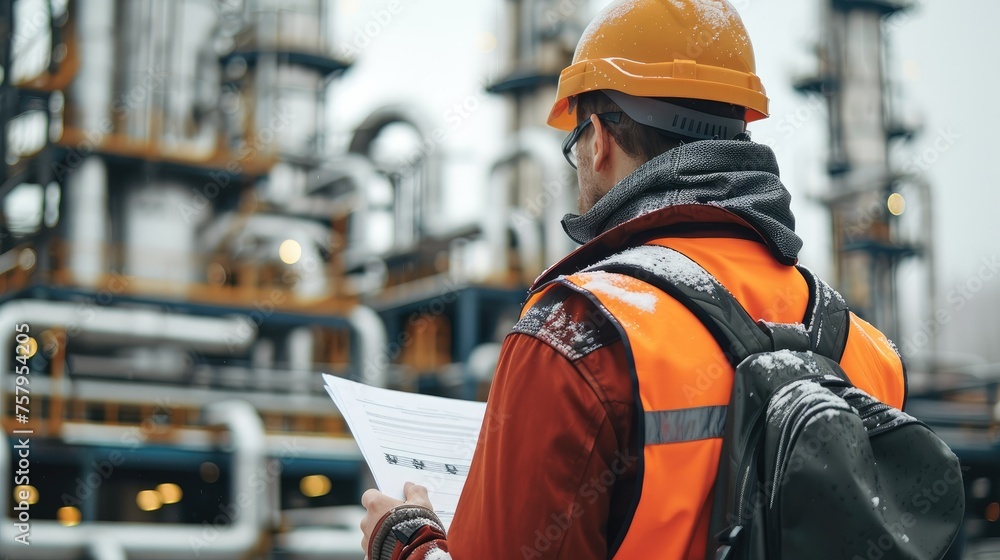 Poster Gas project supervision expert with documents. Generative AI.