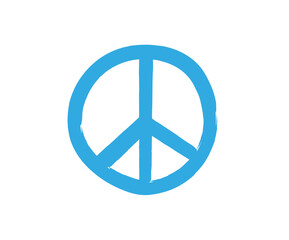 blue peace symbol in heart shape