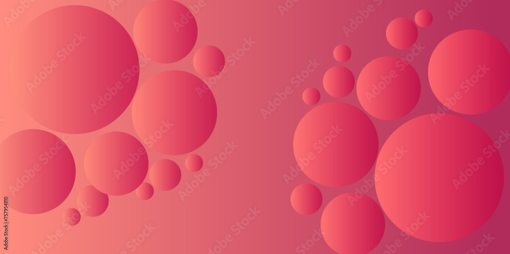 Poster abstract pattern of red spheres. 3d rendering red photo of background, abstract red background with 