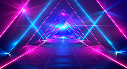 Abstract background with glowing neon lines and colorful light effects