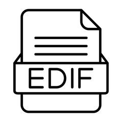 EDIF File Format Vector Icon Design