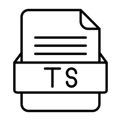 TS File Format Vector Icon Design