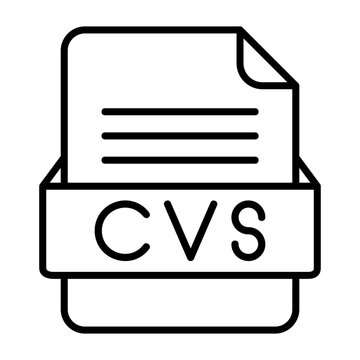 CVS File Format Vector Icon Design