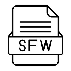 SFW File Format Vector Icon Design
