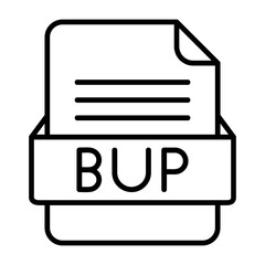 BUP File Format Vector Icon Design