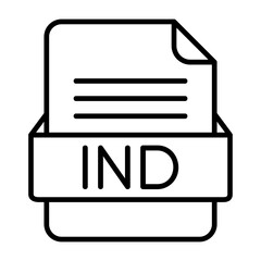 IND File Format Vector Icon Design