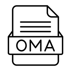OMA File Format Vector Icon Design