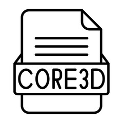 CORE3D File Format Vector Icon Design