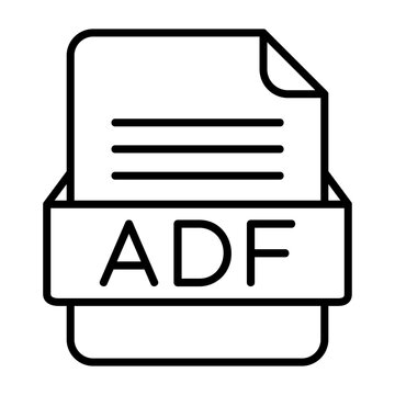 ADF File Format Vector Icon Design