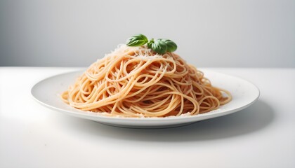 Spaghetti on pure white background