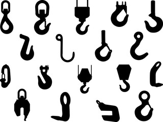 LIFTING HOOK SILHOUETTE VECTOR ART