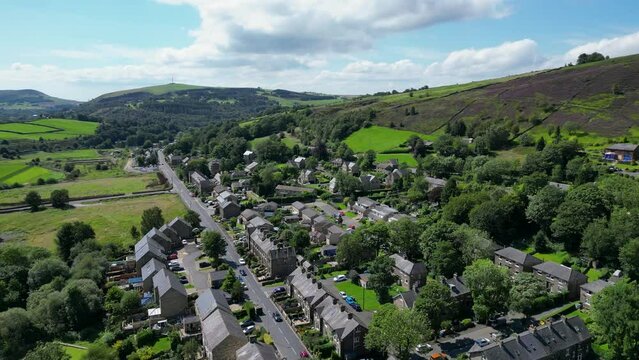 Huddersfield Road in Diggle, a village in Saddleworth in Oldham, Greater Manchester, England.