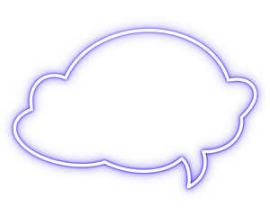 Retro blue neon Speech Bubble line, neon text bar  Png Clipart