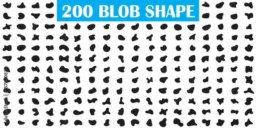 Poster blob shape organic, vector set. collection from abstract forms for design and paint. liquid silhouet