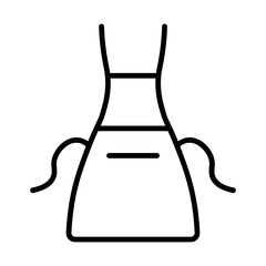 black vector apron icon on white background