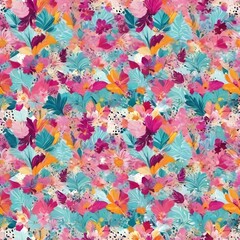 Seamless pattern of watercolor splashes. Hand-drawn illustration.