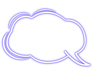 Retro blue neon Speech Bubble line, neon text bar  Png Clipart