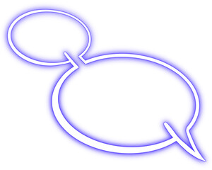 Retro blue neon Speech Bubble line, neon text bar  Png Clipart