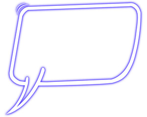Retro blue neon Speech Bubble line, neon text bar  Png Clipart