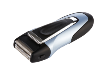Electric shaver on white background